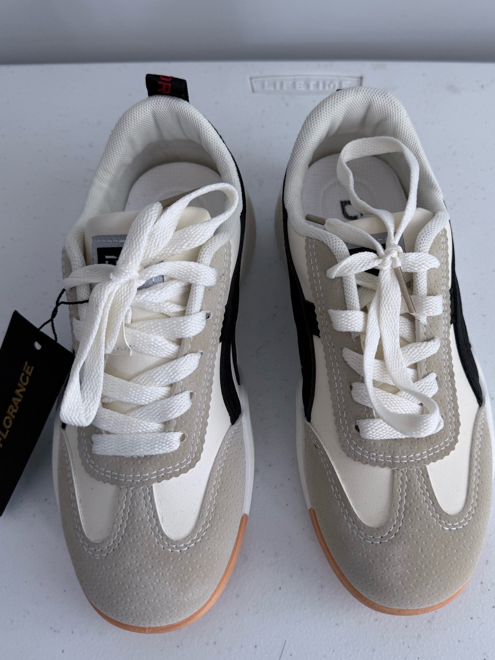 De Florance DF Cloudea Vintage Sneakers White Black Chunky Retro Shoes Size 35 5 - Picture 9 of 13